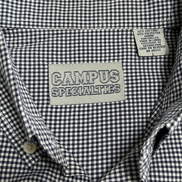 Campus Specialties Auburn Tigers Navy & White Gingham Button-down Shirt Sz Large - Picture 5 of 9